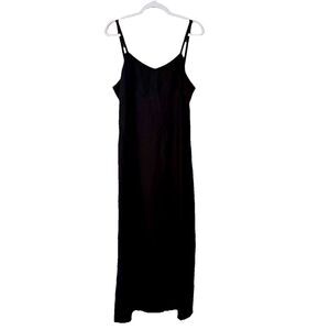 Natural Instincts Linen Blend Black Strappy Maxi Dress NWT Sz 12 Cruise Date